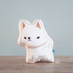 Handmade Akita Inu Pillow (White or Cream)