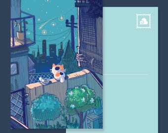 Postcard Midnight Kitten