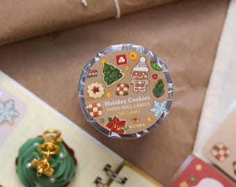 Paper Roll Labels - Holiday Cookies