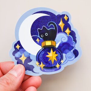 Vinyl Sticker (Holographic) Ink Potion - Deep Sky and a Black Cat bild 4