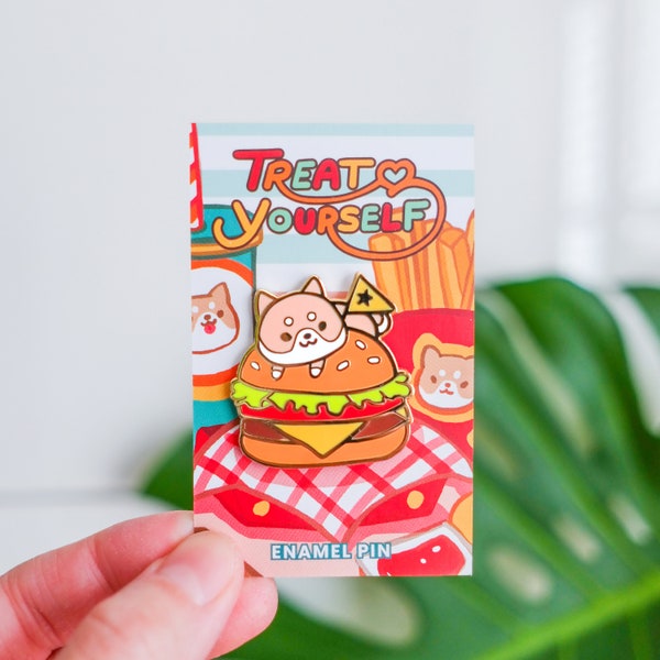 Fast Food - Burger and Shiba Pin