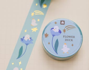 18mm Washi Tape (Foil) - Flower Duck