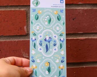 Sticker Sheet (Washi) - Flower Duck