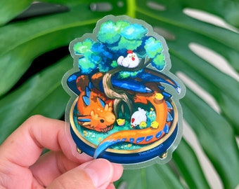 Vinyl Sticker (Transparent) Bonsai Garden - Dragon