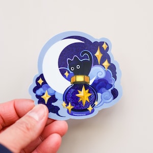 Vinyl Sticker (Holographic) Ink Potion - Deep Sky and a Black Cat bild 3