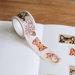 Stamp Washi Tape - Tabby Cats