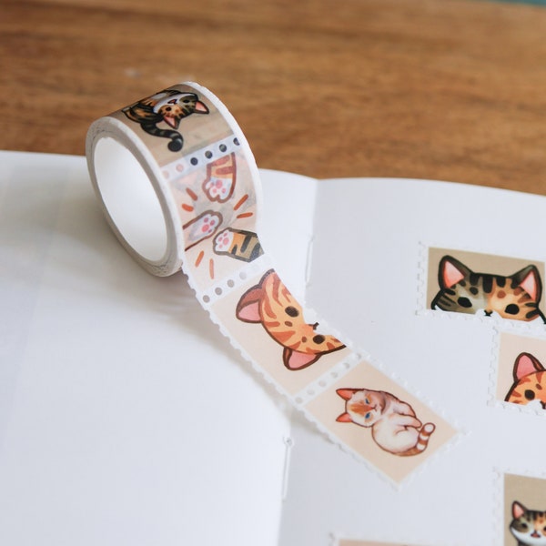 Stamp Washi Tape - Tabby Cats