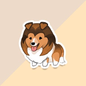 Vinyl Sticker Rough Collie Red Sable