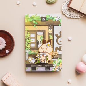 Jasmine Milk Tea Bunny Enamel Pin Jasmine Milk Tea Bunny Enamel Pin