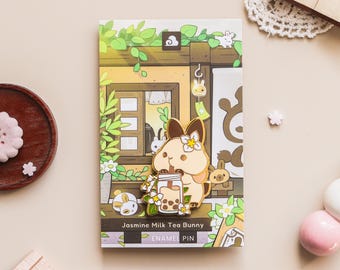 Jasmine Milk Tea Bunny Enamel Pin Jasmine Milk Tea Bunny Enamel Pin