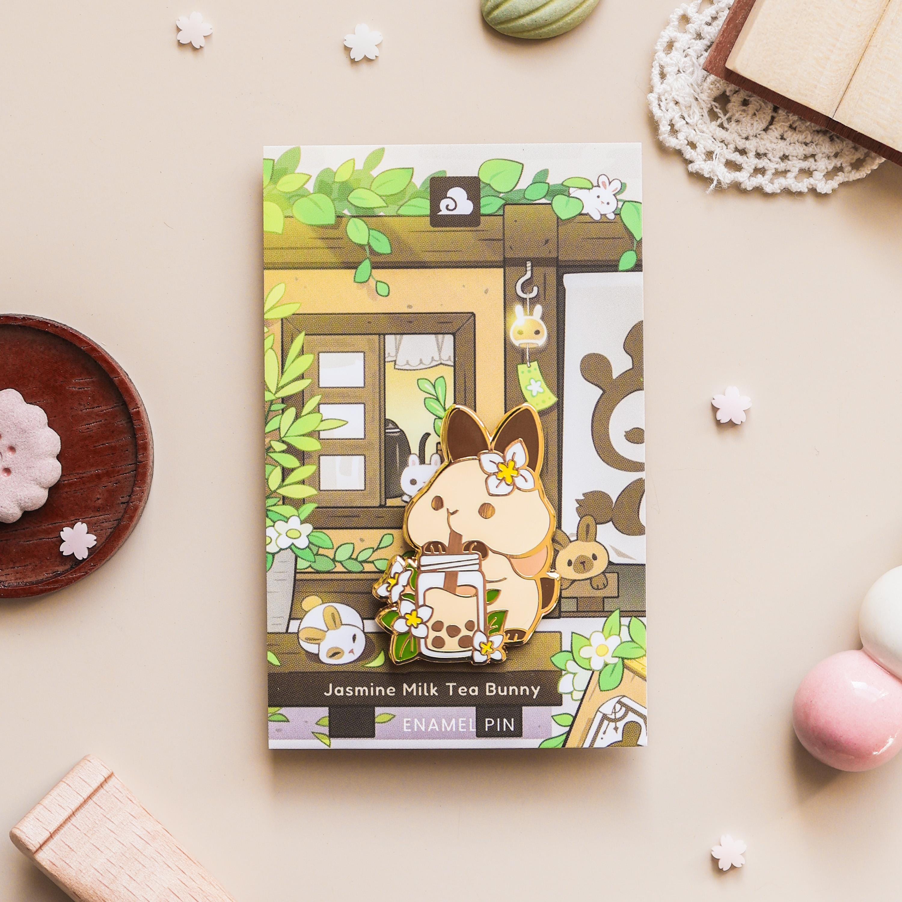 Jasmine Milk Tea Bunny Enamel Pin Jasmine Milk Tea Bunny Enamel Pin