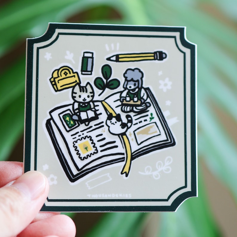 Vinyl Sticker Open Book - Etsy
