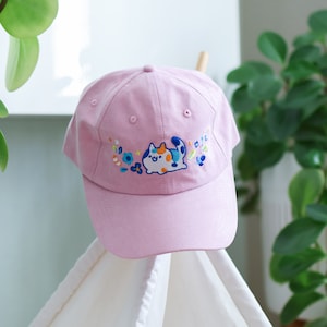 Embroidered Hat - Floral Calico Lilac