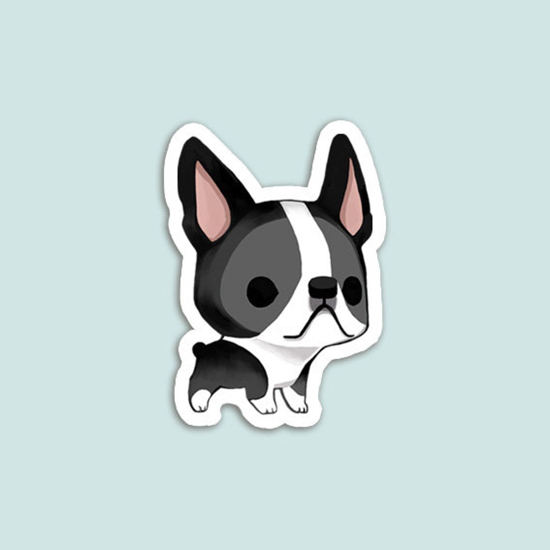 Vinyl Sticker Boston Terrier Black and White - Etsy