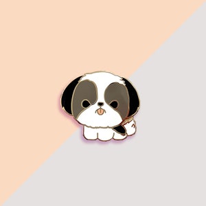 Shih Tzu (black & White) Pin - Etsy Hong Kong