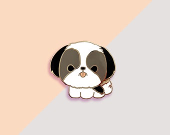 Shih Tzu  (Black & White) Pin