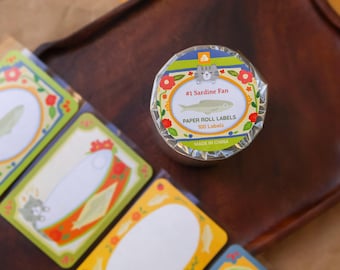 Paper Roll Labels - Sardine Fan