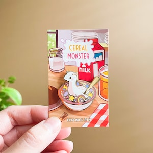 Monster Cereal Bowl - Cream and Pink Charm Pin