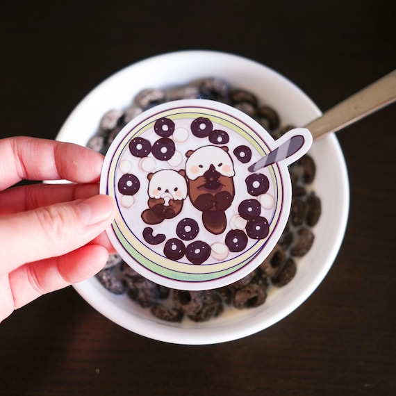 Otters Cereal Bowl | Vinyl Sticker Otters Cereal Bowl | Vinyl Sticker