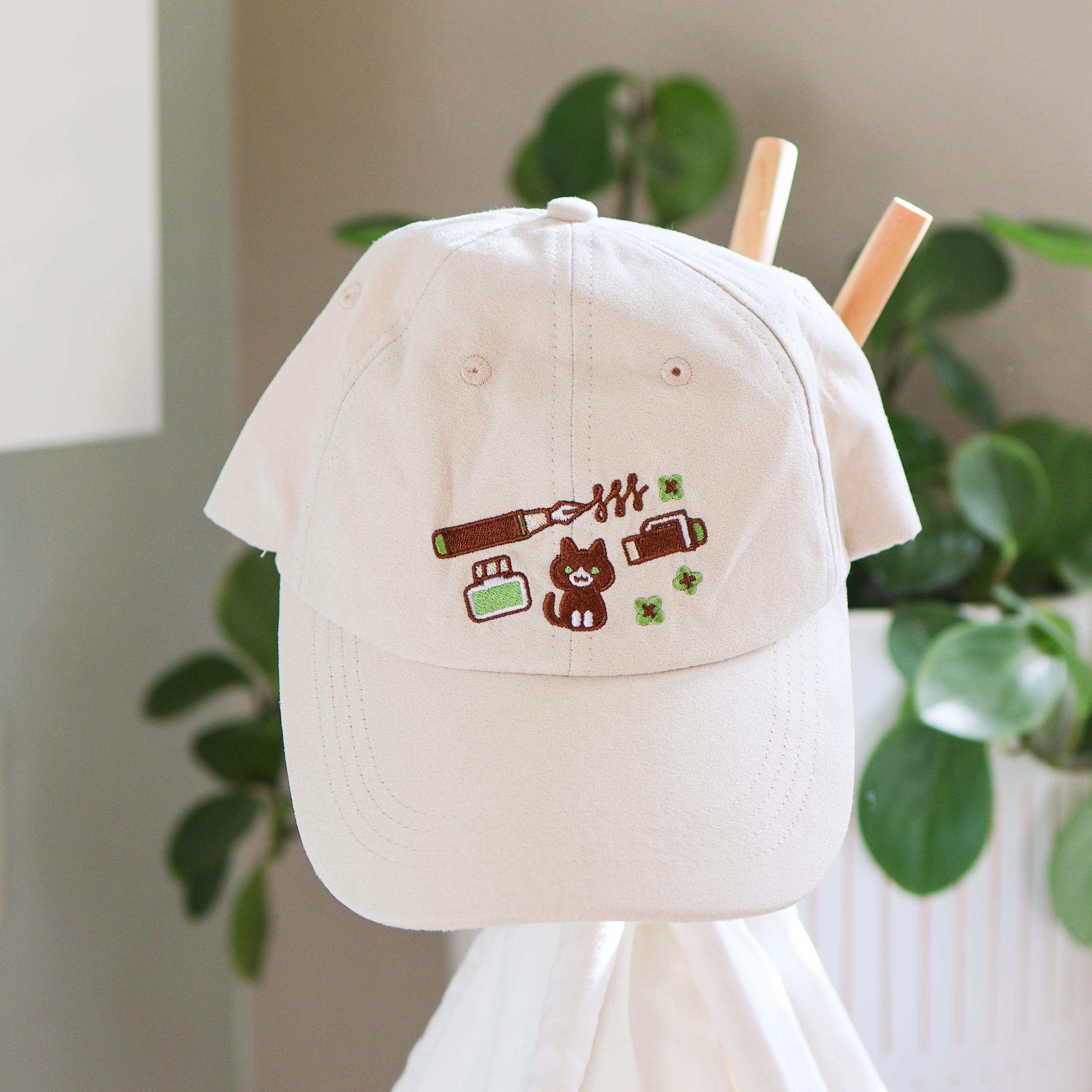 Embroidered Hat - Pen Addict Tuxedo Cat