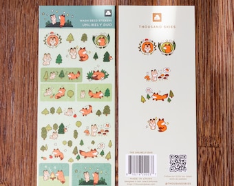 Sticker Sheet (Washi) - Unlikely Duo