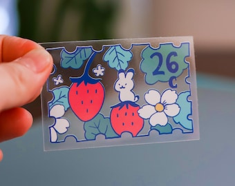 Vinyl Sticker (Transparent) Berries Postage