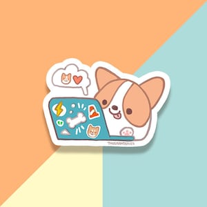 Vinyl Sticker Laptop - Corgi