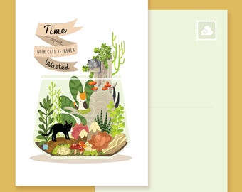 Postcard Time Spent with Cats