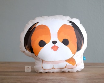 Handmade Shih Tzu Pillow (Brown and White)