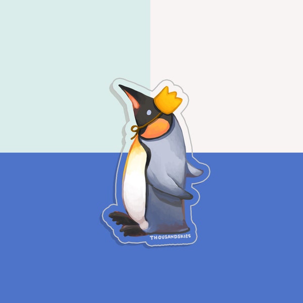 Vinyl Sticker (Transparent) Königspinguin