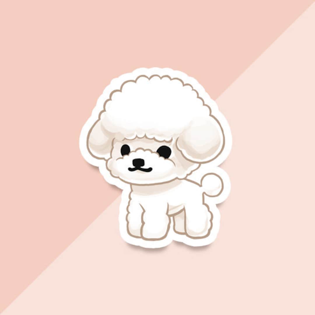 Vinyl Sticker Toy Poodle White - Etsy