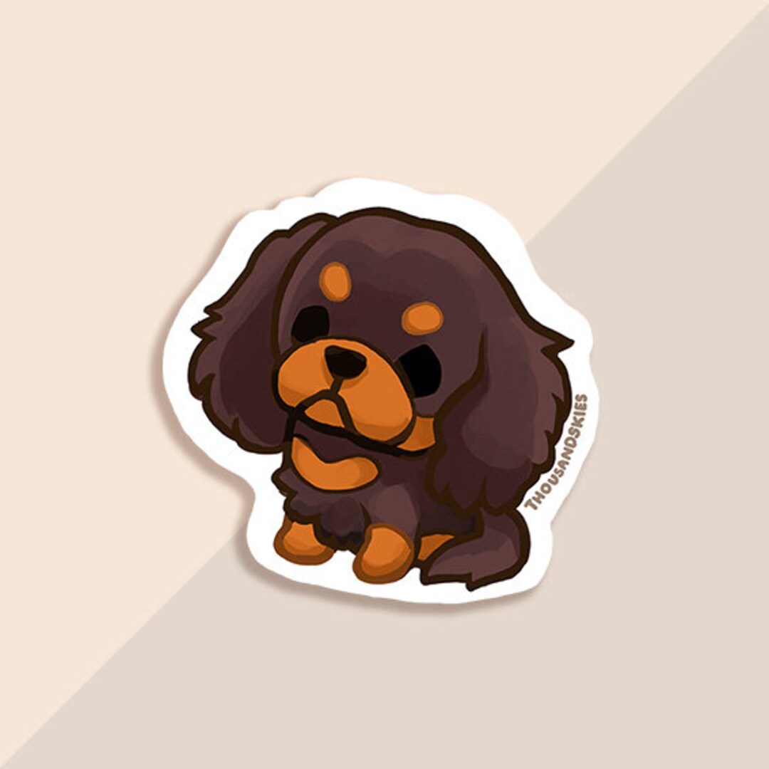 Vinyl Sticker Cavalier King Charles Spaniel - Black Tan - Etsy