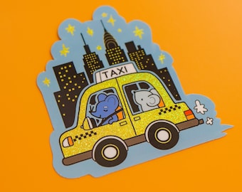 Vinyl Sticker (Holographic) NYC Taxi Ride