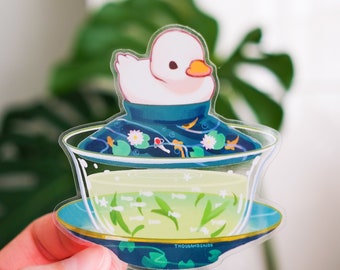 Vinyl Sticker (Transparent) Gaiwan - Duck Green Tea
