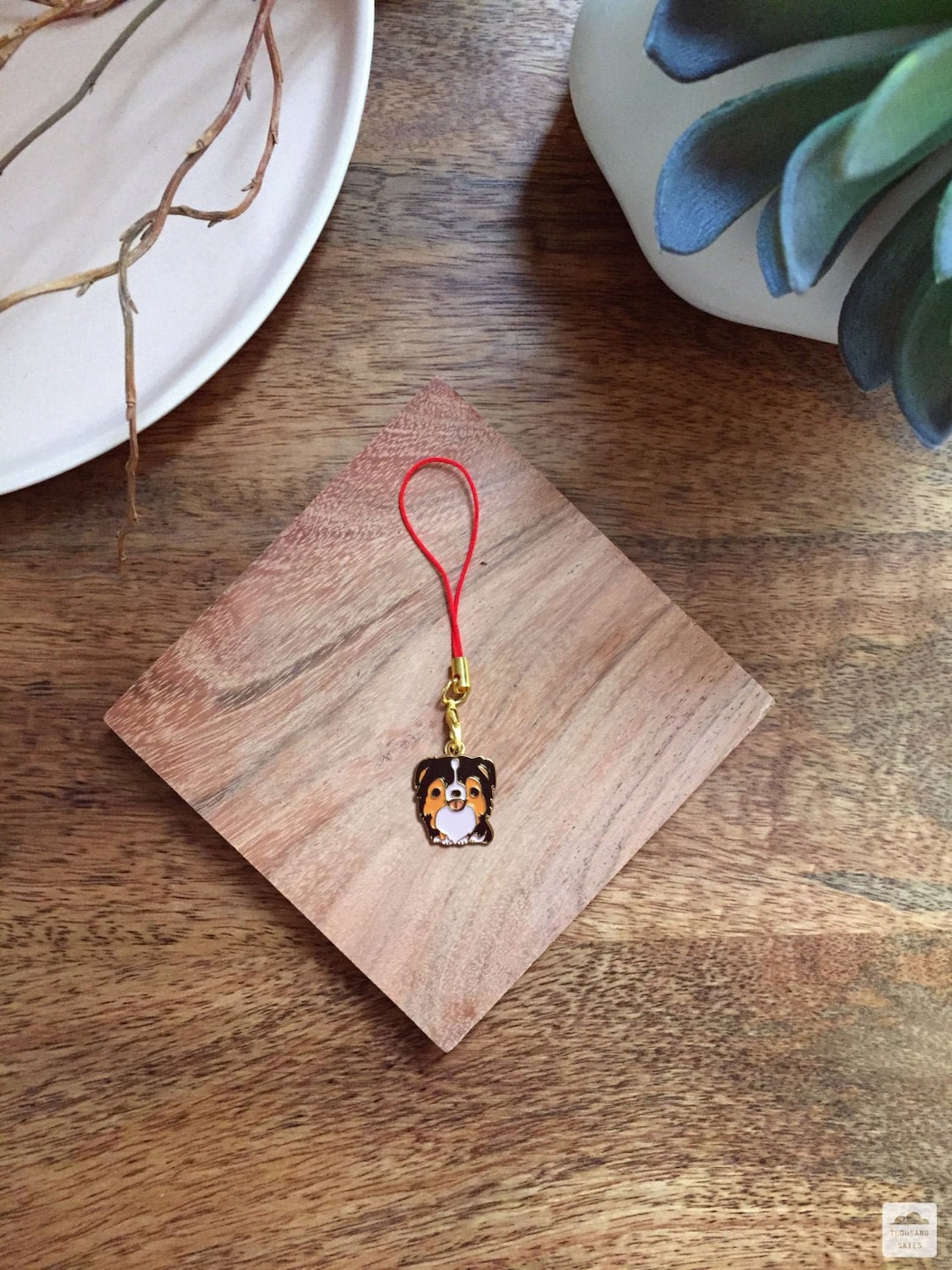 Australian Shepherd Keychain tricolor Small Charm Etsy