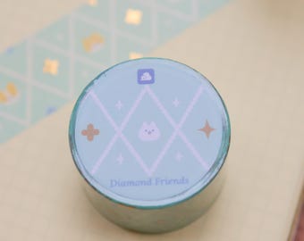 25mm Washi Tape (Foil) - Diamond Friends (Gold Foil)