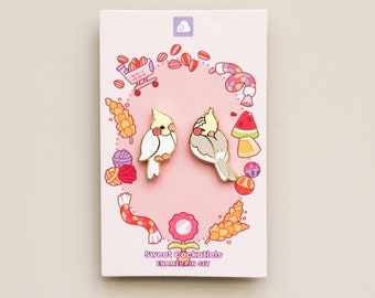 Enamel Pin - Sweet Cockatiels Pin Set