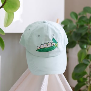 Embroidered Hat - Peapod Duckies Mint