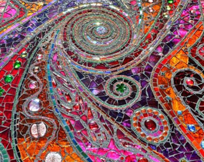 SOLD Mosaic Table 'light Box' Spiral Mosaic Art Etsy