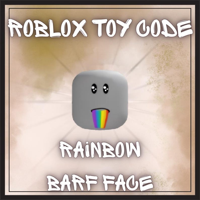 Roblox Toy Code - Rainbow Barf Face / Fast - Etsy UK