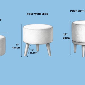 Pouf ottoman à motifs, aspect patchwork, tabouret d'appoint pour chevet, siège pour petits espaces image 4