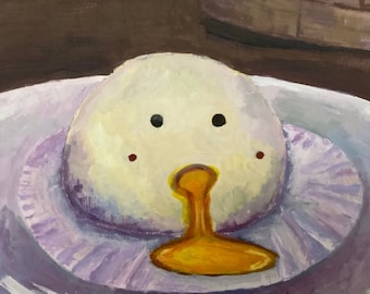 Salted Egg Yolk Steamed Bun Original Painting 8x10 in.