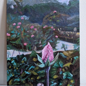 Retiro Rose 8 x 10 in. original painting Parque del Buen Retiro in Madrid image 2