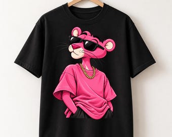 Pink Panther PNG Bundle, 10 Pink Panther Shirt Designs, Retro Cartoon PNG, Sublimation Clipart, Digital Download