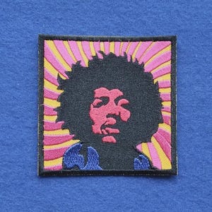 JIMI HENDRIX Sy-på/Stryk-på broderad musiklapp
