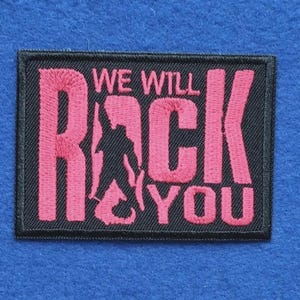 QUEEN We Will Rock You Sy-på/Stryk-på broderad musiklapp