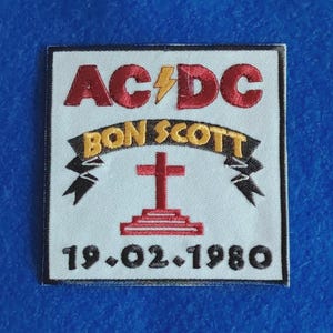 AC/DC Bon Scott Sew On / Iron On Embroidered Music Patch