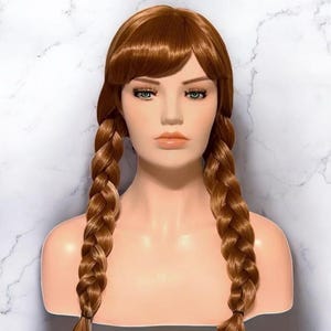 Anna Frozen Wig Princess Braided Pigtails