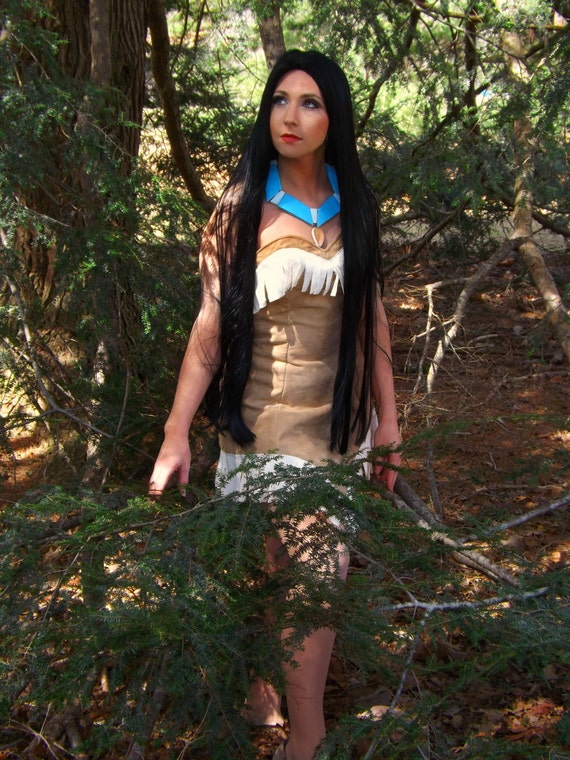 INDIAN PRINCESS POCAHONTAS ADULT WOMENS BLACK PLAITED WIG AND HEADBAND