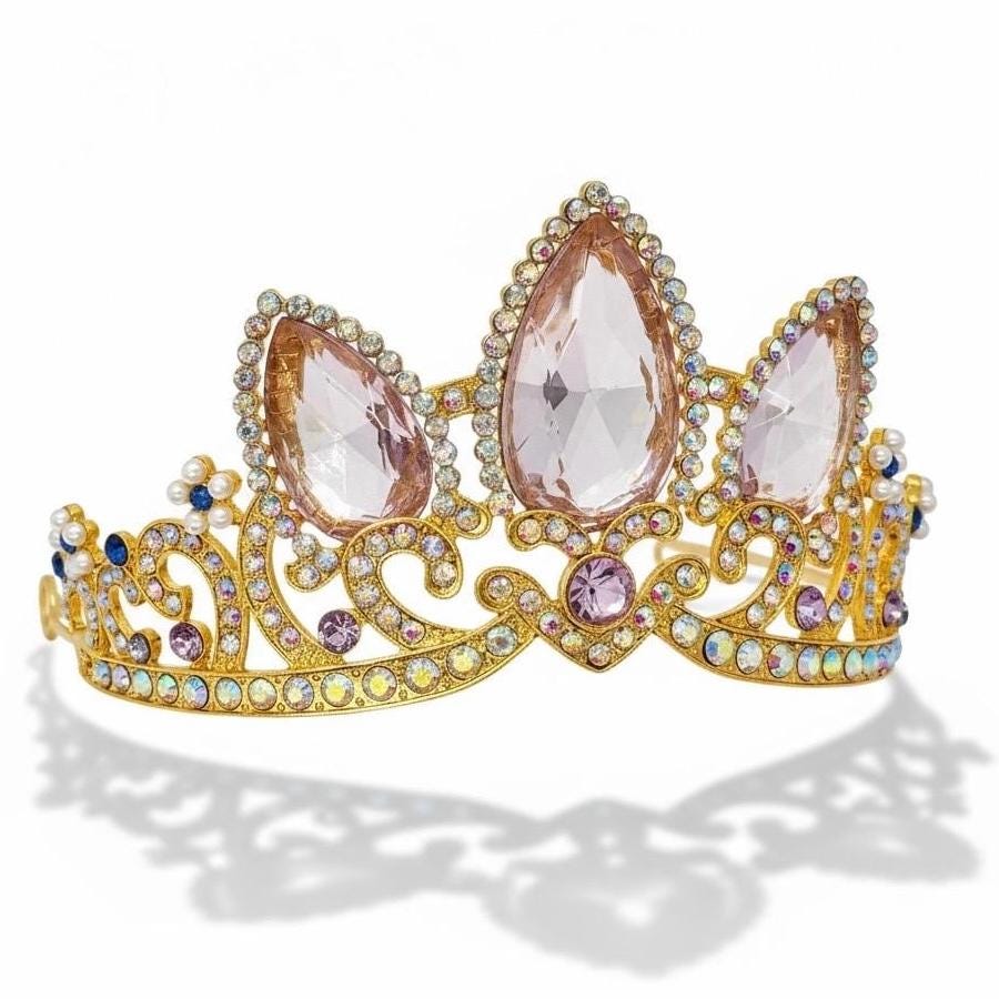 ラプンツェル ティアラ プリンセス コスプレ ゴールド ラベンダー